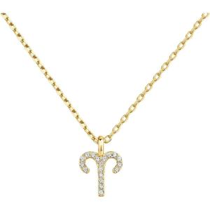 PAVOI 14K Gold Plated Cubic Zirconia Astrology Necklaces for Women – Zodiac Pendant Jewelry Gifts – Zodiac Sign Pendant Necklaces(Aries)