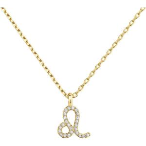 PAVOI 14K Gold Plated Cubic Zirconia Astrology Necklaces for Women – Zodiac Pendant Jewelry Gifts – Zodiac Sign Pendant Necklaces(Leo)