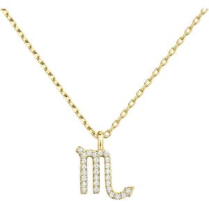 PAVOI 14K Gold Plated Cubic Zirconia Astrology Necklaces for Women – Zodiac Pendant Jewelry Gifts – Zodiac Sign Pendant Necklaces(Scorpio)