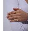 PAVOI 14K Gold Plated Signet Pinky Ring 2.1mm Thin Band, Round Cubic Zirconia, Women’s Jewelry(White Gold)