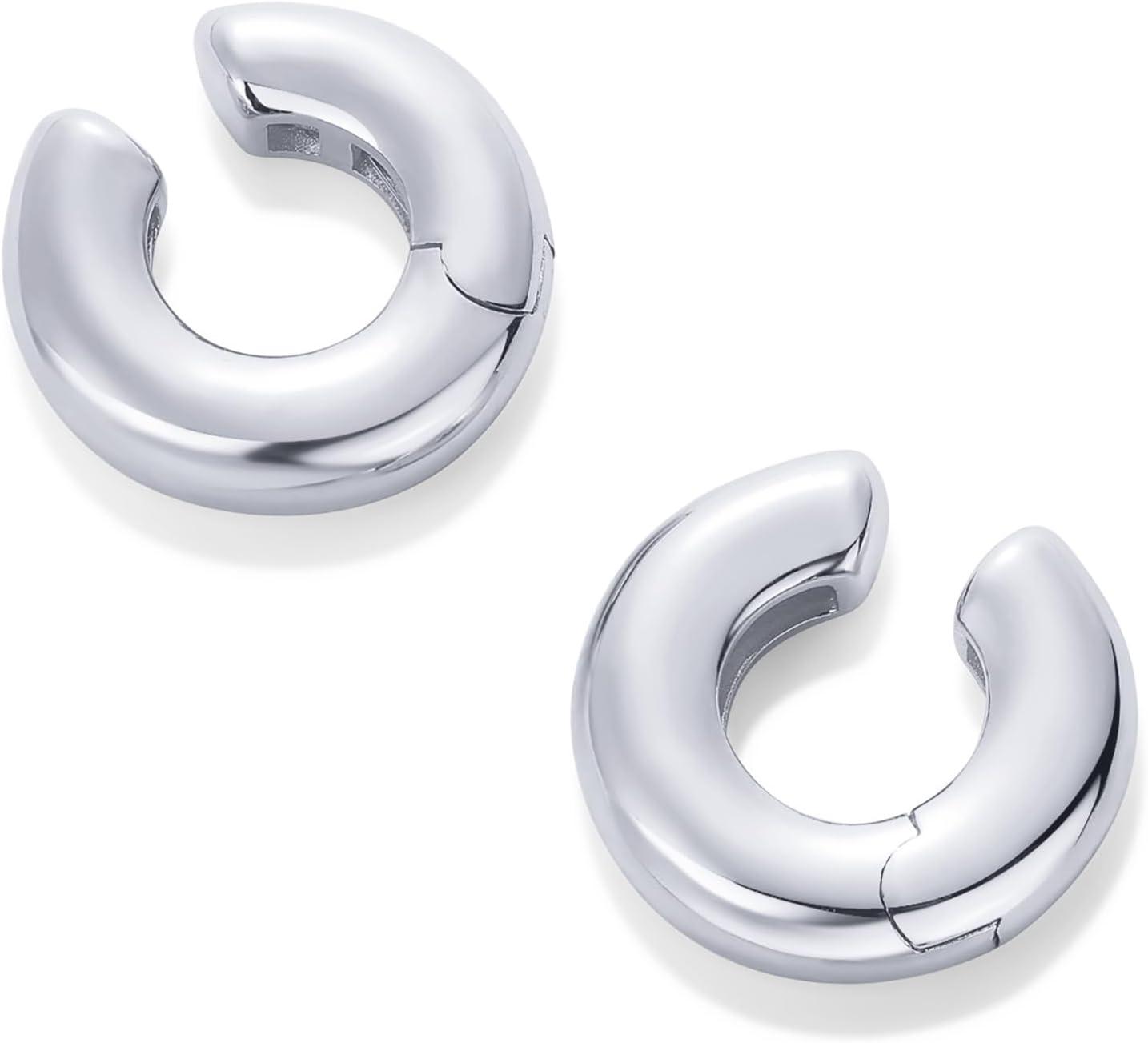 image:imagePAVOI 14K Gold Plated Chunky Tubular Hinged Earscape Ear Cuffs for Women Statement Earring PairPlain
