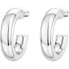 PAVOI 14K Gold Colored Extra Chunky 6.5mm Lightweight Open Hoops | Gold Hoop Earrings for Women(White Gold)