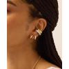 PAVOI 14K Gold Plated Two-Toned Chunky Tubular Hinged Double Stacked Pave Zirconia Ear Cuffs Earscape for Women | Mixed-Metal White & Yellow Gold Statement Earring Pair