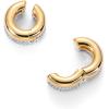 PAVOI 14K Gold Plated Two-Toned Chunky Tubular Hinged Double Stacked Pave Zirconia Ear Cuffs Earscape for Women | Mixed-Metal White & Yellow Gold Statement Earring Pair