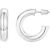 PAVOI 14K Gold Colored Extra Chunky 6.5mm Lightweight Open Hoops | Gold Hoop Earrings for Women(White Gold)