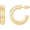 PAVOI 14K Gold Colored Extra Chunky 6.5mm Lightweight Open Hoops | Gold Hoop Earrings for Women(Yellow Gold)