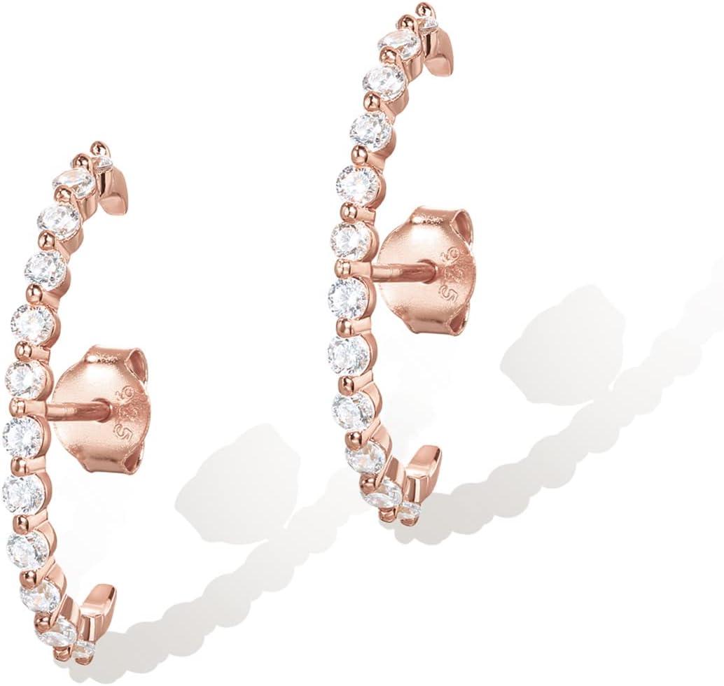 image:imagePAVOI 14K Gold Plated 925 Sterling Silver Post Minimalist Suspender Ear Cuff Earrings for Women Wrap Earlobe StudsRose Gold