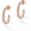 PAVOI 14K Gold Plated 2.5mm Twisted Rope Hoop Earrings for Women | Round Hoops Earrings(Rose Gold)
