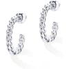 PAVOI 14K Gold Plated 2.5mm Twisted Rope Hoop Earrings for Women | Round Hoops Earrings(White Gold)