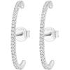 PAVOI 14K Gold Plated 925 Sterling Silver Post Minimalist Suspender Ear Cuff Earrings for Women | Wrap Earlobe Studs(White Gold)