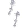 PAVOI 14K Gold Plated 925 Sterling Silver Posts Cubic Zirconia North Star Drop Dangle Earrings for Women | Celestial Gold Statement Earrings(White Gold)