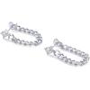 PAVOI 18K Gold Plated 925 Sterling Silver Dangle Chain Earrings for Women – Cubic Zirconia Studs & Earscapes Earrings(White Gold)