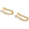 PAVOI 18K Gold Plated 925 Sterling Silver Dangle Chain Earrings for Women – Cubic Zirconia Studs & Earscapes Earrings(Yellow Gold)