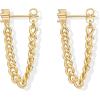 PAVOI 18K Gold Plated 925 Sterling Silver Dangle Chain Earrings for Women – Cubic Zirconia Studs & Earscapes Earrings(Yellow Gold)