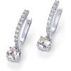PAVOI Dangle Earrings for Women – 14K Gold Plated Dainty Dangle Hoop Earrings with 925 Sterling Silver Posts with CZ – Bridal Small Huggie Hoop Drop Trendy Fashion Jewelry(White Gold)