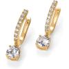 PAVOI Dangle Earrings for Women – 14K Gold Plated Dainty Dangle Hoop Earrings with 925 Sterling Silver Posts with CZ – Bridal Small Huggie Hoop Drop Trendy Fashion Jewelry(Yellow Gold)