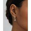 PAVOI Dangle Earrings for Women – 14K Gold Plated Dainty Dangle Hoop Earrings with 925 Sterling Silver Posts with CZ – Bridal Small Huggie Hoop Drop Trendy Fashion Jewelry(White Gold)