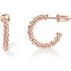 PAVOI 14K Gold Plated 2.5mm Twisted Rope Hoop Earrings for Women | Round Hoops Earrings(Rose Gold)