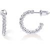 PAVOI 14K Gold Plated 2.5mm Twisted Rope Hoop Earrings for Women | Round Hoops Earrings(White Gold)