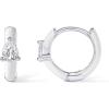 PAVOI 14K Gold Plated 925 Sterling Silver Post Earrings for Women – Colored Enamel Cubic Zirconia Huggie Hoop Earrings – Blue Pink Purple White Jewelry(White Gold – White Enamel)