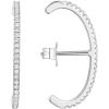 PAVOI 14K Gold Plated 925 Sterling Silver Post Minimalist Suspender Ear Cuff Earrings for Women | Wrap Earlobe Studs(White Gold)