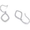 PAVOI 14K Gold Plated Teardrop Diamond-Shaped Dangle Earrings for Women with Cubic Zirconia | Geometric Earring Pair(White Gold)
