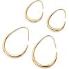 PAVOI 14K Gold Plated 925 Sterling Silver Post Lightweight Teardrop Hoop Earrings for Women | Small Oval Pull-Through Statement Earrings(Yellow Gold)