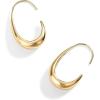 PAVOI 14K Gold Plated 925 Sterling Silver Post Lightweight Teardrop Hoop Earrings for Women | Small Oval Pull-Through Statement Earrings(Yellow Gold)