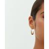 PAVOI 14K Gold Plated 925 Sterling Silver Post Lightweight Teardrop Hoop Earrings for Women | Small Oval Pull-Through Statement Earrings(Yellow Gold)