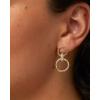 PAVOI 14K Gold Plated Chunky Triple Hoop Stud Earrings for Women | Cubic Zirconia Chunky Studs | CZ Drop Dangle Earrings(White Gold)