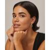 PAVOI 14K Gold Plated Chunky Triple Hoop Stud Earrings for Women | Cubic Zirconia Chunky Studs | CZ Drop Dangle Earrings(White Gold)