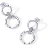 PAVOI 14K Gold Plated Chunky Triple Hoop Stud Earrings for Women | Cubic Zirconia Chunky Studs | CZ Drop Dangle Earrings(White Gold)