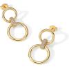 PAVOI 14K Gold Plated Chunky Triple Hoop Stud Earrings for Women | Cubic Zirconia Chunky Studs | CZ Drop Dangle Earrings(Yellow Gold)