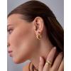 PAVOI 14K Gold Plated Titanium Clicker Hoop Earrings for Women Men | Hinged Huggie Earring | Cartilage Helix Nose Ring Tragus Rook Septum Piercing Jewelry 16-18-20 Gauges(Titanium)