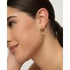 PAVOI 18K Gold Plated Statement Door Knockers Stud Earrings for Women | Interlock Ring Dangle Earrings(White Gold)