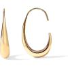 PAVOI 14K Gold Plated 925 Sterling Silver Post Lightweight Teardrop Hoop Earrings for Women | Small Oval Pull-Through Statement Earrings(Yellow Gold)