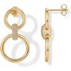 PAVOI 14K Gold Plated Chunky Triple Hoop Stud Earrings for Women | Cubic Zirconia Chunky Studs | CZ Drop Dangle Earrings(Yellow Gold)