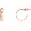 PAVOI 14K Gold Plated Wide Flat Edge Hoop Earrings for Women | Rose, White and Yellow Gold Hoops | Hypoallergenic Jewelry(Rose Gold)