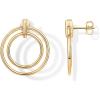 PAVOI 18K Gold Plated Statement Door Knockers Stud Earrings for Women | Interlock Ring Dangle Earrings(Yellow Gold)