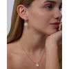 PAVOI 14K Gold Plated Clover Earrings for Women – Clover Stud Earrings Mother of Pearl & Onyx Gemstone – Lucky Flower Design Huggie Hoop Trendy Jewelry(White Gold)