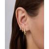PAVOI Waterproof Huggie Hoop Earrings Set for Women – Stainless Steel Pack of 3 with Cubic Zirconia – Huggie Hoops, Stud & Luxe Styles – Trendy Fashion Piercing Jewelry(Yellow Gold)