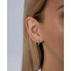 PAVOI 14K Gold Plated Set of 3 Stud and Hoop Turquiose Earrings for Women – Yellow Gold