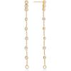 PAVOI Waterproof Dangle Earrings for Women – 14K Gold Plated Long Drop Earrings with Cubic Zirconia – Stainless Steel Elegant Linear Dangling Jewelry Gifts(Yellow Gold)