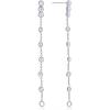 PAVOI Waterproof Dangle Earrings for Women – 14K Gold Plated Long Drop Earrings with Cubic Zirconia – Stainless Steel Elegant Linear Dangling Jewelry Gifts(White Gold)