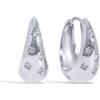 PAVOI Waterproof Gold Hoop Earrings for Women – Rhodium Plated Chunky Huggie Hoop Earrings with Cubic Zirconia Starburst – Stainless Steel Trendy Summer Fashion Jewelry – White(White Gold)