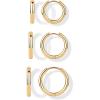 PAVOI Waterproof Hoop Earrings Set for Women – Stainless Steel Multi-Pack with Cubic Zirconia – Small & Chunky Huggie, Thin Hoops, Oval Styles – Trendy Fashion Piercing Jewelry(Yellow Gold)