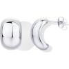 PAVOI Waterproof Hoop Earrings for Women – 14K Gold Plated Chunky, Dome, Square, Twisted Huggie Hoops – Stainless Steel Gold Earrings Bold Jewelry(White Gold)