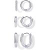PAVOI Waterproof Huggie Hoop Earrings Set for Women – Stainless Steel Pack of 3 with Cubic Zirconia – Huggie Hoops, Stud & Luxe Styles – Trendy Fashion Piercing Jewelry(White Gold)