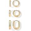 PAVOI Waterproof Huggie Hoop Earrings Set for Women – Stainless Steel Pack of 3 with Cubic Zirconia – Huggie Hoops, Stud & Luxe Styles – Trendy Fashion Piercing Jewelry(Yellow Gold)