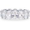 PAVOI 14K Gold Plated Eternity Ring for Women – Statement Eternity Band Rings with Oval Cubic Zirconia – Stackable Wedding Band – Love Engagement Trendy Bridal Jewelry(White Gold)